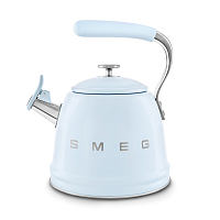 Чайник со свистком 2,3л Smeg голубой Стиль 50-х гг