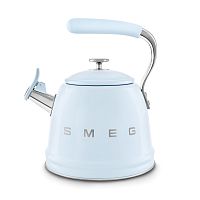Чайник со свистком 2,3л Smeg голубой Стиль 50-х гг