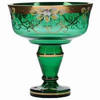 Конфетница 20см золото зеленый фон Star Crystal
