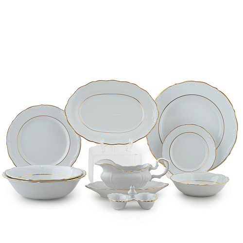Сервиз столовый 6пер 25пр без супника без масл. с салат-ми Престиж Marquise Gold Queen's Crown