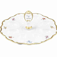 Поднос для яиц 20см с ручкой Мейсенский цветок Queen's Crown