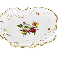 Салатник ракушка 1шт Мейсенский букет Queen's Crown