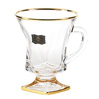 Набор кружек 150мл 6шт Quadro Golden Rim Pallme Konig AS Crystal 