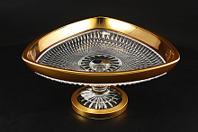 Фруктовница 31,5см н/н 1шт хрусталь с золотом Фелиция