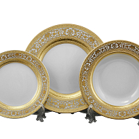 Набор тарелок 18пр Constanza Cream Royal Gold