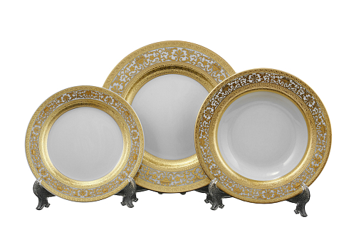 Набор тарелок 18пр Constanza Cream Royal Gold Набор тарелок 18пр Constanza Cream Royal Gold