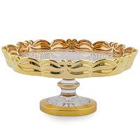 Фруктовница 30см н/н хрусталь с золотом Фелиция Crystal HeArt