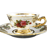 Набор кофейных пар 50мл 6шт Аристократ Роза мокко Queen's Crown