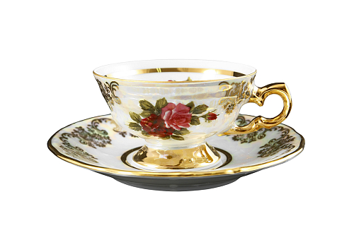 Набор кофейных пар 50мл 6шт Аристократ Роза мокко Queen's Crown