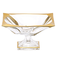 Фруктовница 39см на ножке Quadron Матовое золото AS Crystal.