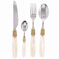 Набор столовых приборов 24пр Ischia Antique Gold Shampagne Steel Domus Design