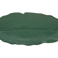 Блюдо-лист 47*19см зелёный Мадагаскар в подарочной упаковке