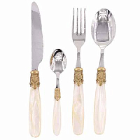 Набор столовых приборов 24пр Ischia Antique Gold Shampagne Steel Domus Design