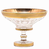 Конфетница 205мл хрусталь с золотом Max Crystal