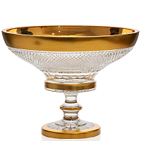 Фруктовница 35см н/н хрусталь с золотом Фелиция Crystal HeArt