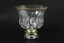 Фруктовница 24,5см на ножке Flame Матовое золото AS Crystal