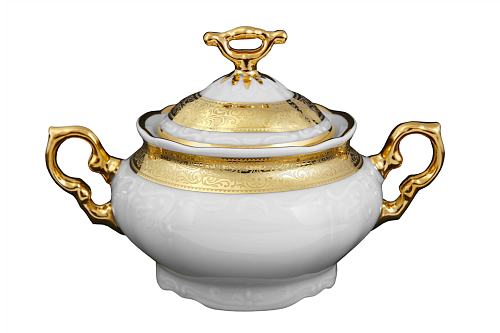 Сахарница 250мл Золотая лента Слоновая кость Сахарница 250мл Золотая лента Слоновая кость