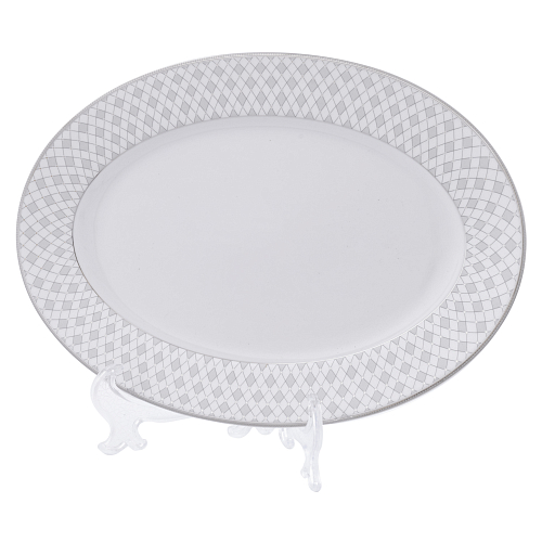 Блюдо овальное 33см 1шт Repast Серебряная сетка