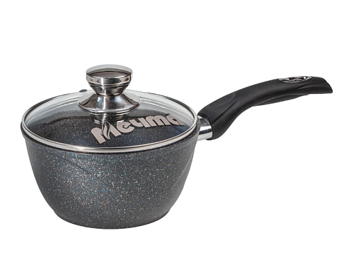 Ковш 1,7л с ручкой и стеклянной крышкой Гранит Star Мечта