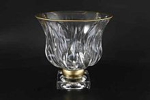 Фруктовница 24,5см на ножке Flame Матовое золото AS Crystal