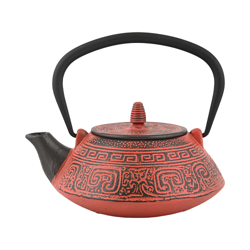 Чайник 800мл чугунный красный