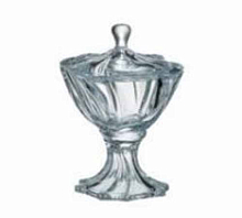 Конфетница 19.5см на ножке с крышкой Neptune Crystalite Bohemia