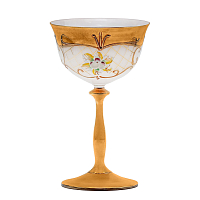 Набор фужеров 200мл 6шт лепка белая золотая ножка Uhlir