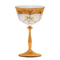 Набор фужеров 200мл 6шт лепка белая золотая ножка Uhlir