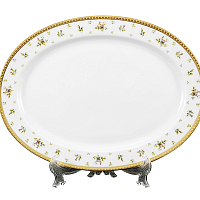 Блюдо овальное 36см Constanza Creme Primavera Gold Falkenporzellan
