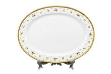 Блюдо овальное 36см Constanza Creme Primavera Gold Falkenporzellan