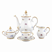 Сервиз кофейный Мокко 6пер 15пр Мейсенский цветок Queen's Crown