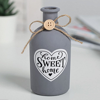 Ваза Sweet home, стекло, серая