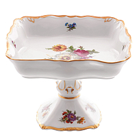 Салатник 23см квадратный н/н Мейсенский букет Queen's Crown