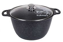 Кастрюля 6л со стекл. крышкой Темный мрамор