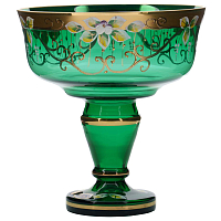 Конфетница 20см золото зеленый фон Star Crystal