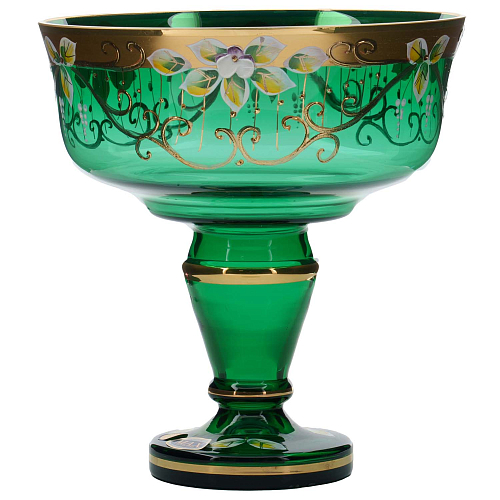 Конфетница 20см золото зеленый фон Star Crystal