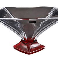 Фруктовница 32,5см Quadro красная ножка Crystalite Bohemia