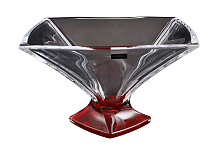 Фруктовница 32,5см Quadro красная ножка Crystalite Bohemia