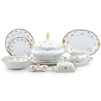 Сервиз столовый 6пер 27пр с супником с салат-ми с масленкой Мейсенский цветок Queen's Crown