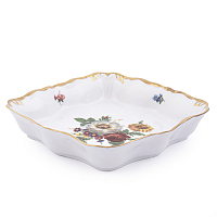 Салатник 23см квадратный 1шт Мейсенский букет Queen's Crown