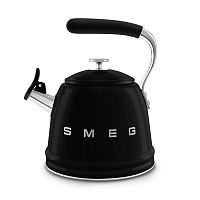 Чайник со свистком 2,3л Smeg черный Стиль 50-х гг