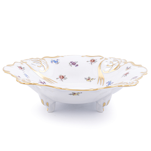 Фруктовница Барбарина 26см Мейсенский цветок Слоновая кость Аристократ 