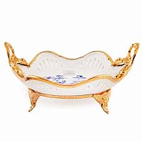 Конфетница на ножках 27*21*9см с ручками Синие розы Paniz