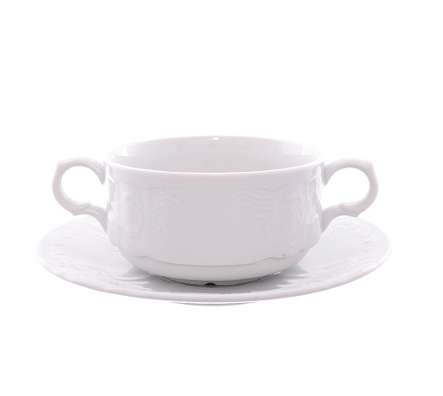 Набор бульониц 250мл 6шт с ручками низкие Недекорированный Bernadotte Набор бульониц 250мл 6шт с ручками низкие Недекорированный Bernadotte