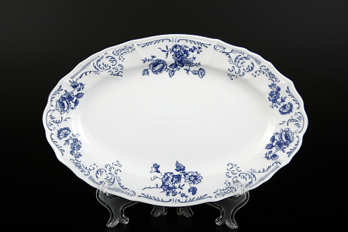 Блюдо овальное 26см Синие розы