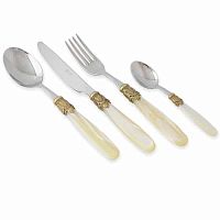 Набор столовых приборов 49пр Ischia Antique Gold Shampagne Steel Domus Design