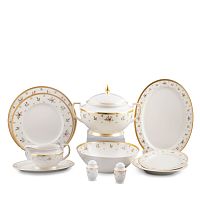 Сервиз столовый 6пер 26пр с супником с тарелками Constanza Creme Primavera Gold Falkenporzellan