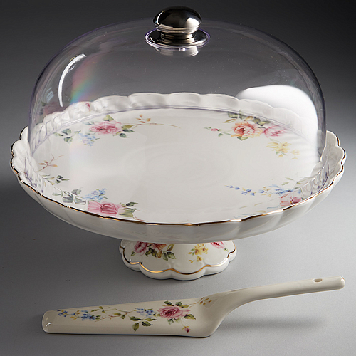 Тортница с крышкой и лопаткой 29см Санторини