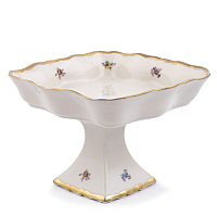 Салатник 21см квадратный н/н Мейсенский цветок Слоновая кость Аристократ Queen's Crown