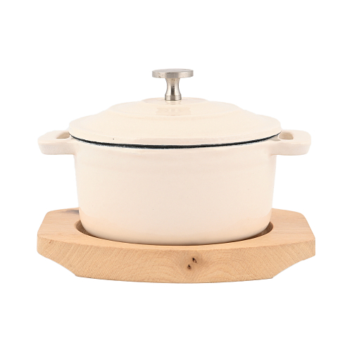 Кастрюля 210мл чугунная белая